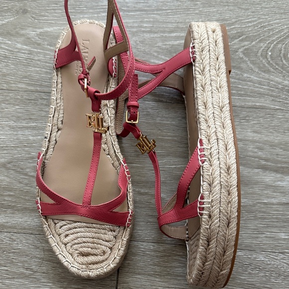 Polo Ralph Lauren Pink Espadrille Sandals NEW!! - Picture 6 of 8